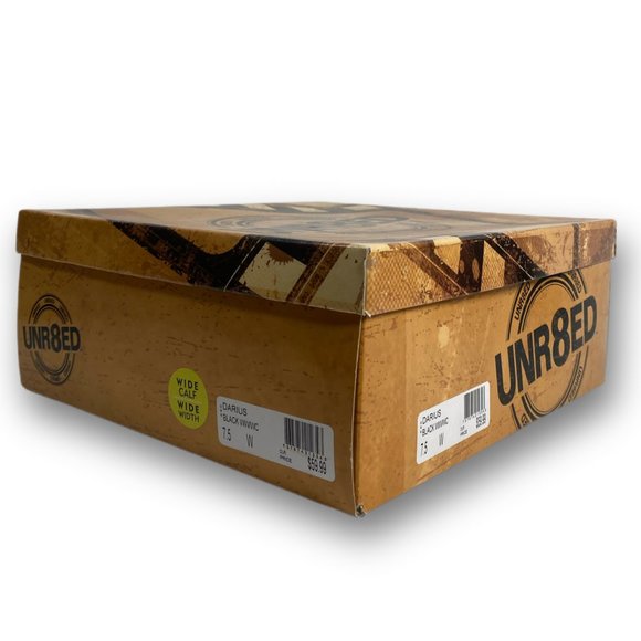 Unr8ted, Darius, Black Knee High Boot, Wide Calf, Round Toe, Buckle, Size 7.5 W - Picture 12 of 15